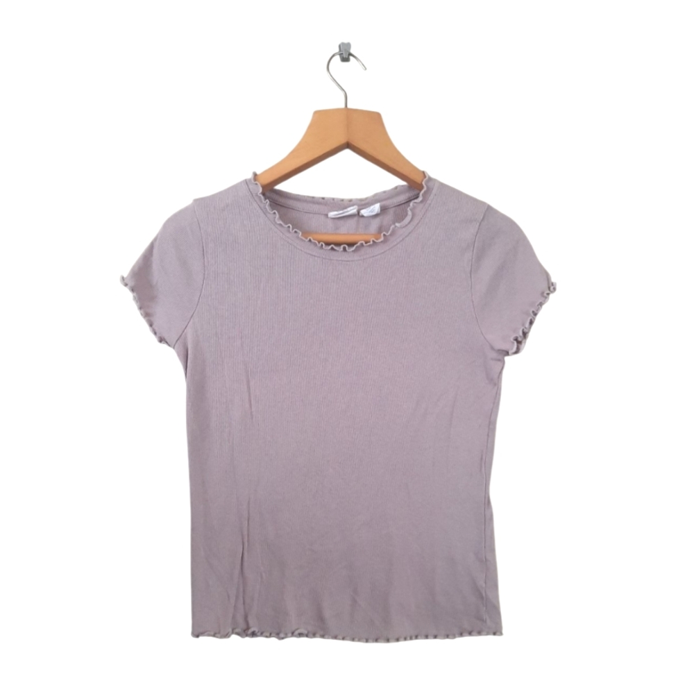 C&C California Dusty Pink Ribbed Short Sleeve Tee